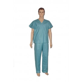 Disposable surgical pyjamas. Foliodress suit