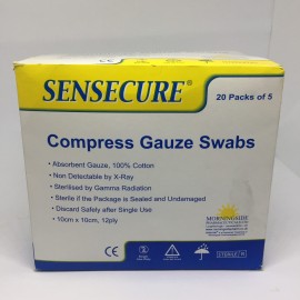 Sensecure Compressed Gauze swab by 20packs of 5