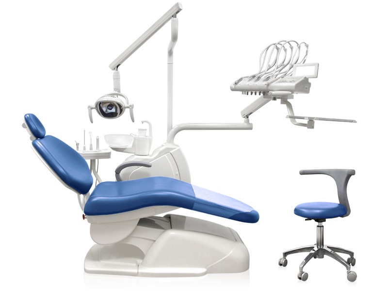 COMPLETE DENTAL CHAIR WITH WHIP ARM SYSTEM BLUE